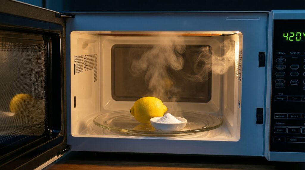 Чистка микроволновки паром за 5 минут без химии - иллюстрация