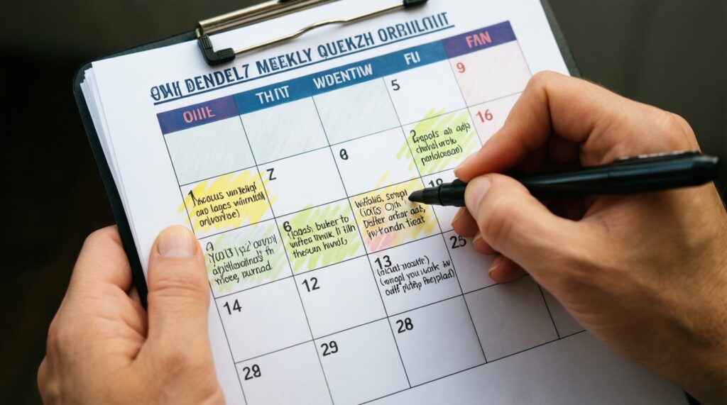 Как планировать неделю за 10 минут: простой шаблон и правила - иллюстрация