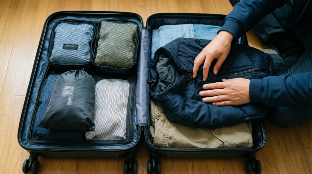 Как упаковать чемодан компактно и ничего не забыть: чек-лист и приёмы - иллюстрация