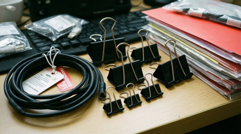 Универсальные лайфхаки с предметами под рукой: резинки, зажимы, скрепки - иллюстрация