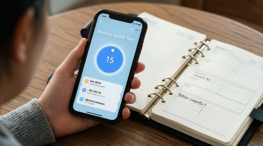 Мини-рутина утра, которая реально работает: 5 шагов - иллюстрация
