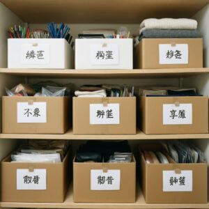 Система хранения «одна коробка — одна категория», чтобы вещи не расползались