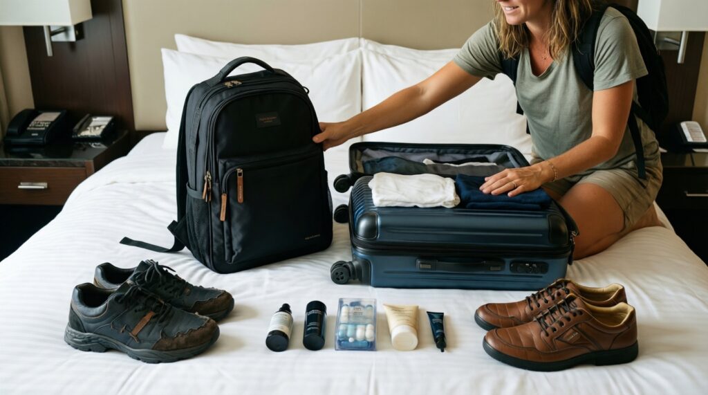 Лайфхаки для путешествий: сбор чемодана без забытых вещей - иллюстрация